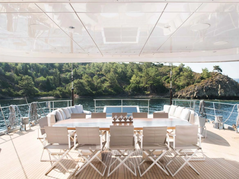 Ekmar Yachting All About U 2 Motor Sailing Yacht Al Fresco Dining Area View