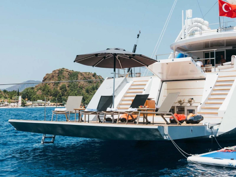 Ekmar Yachting All About U 2 Motor Sailing Yacht Beach Club Sea Side View
