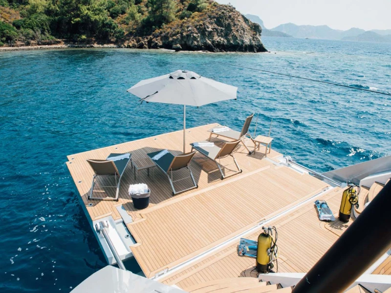 Ekmar Yachting All About U 2 Motor Sailing Yacht Beach Club View