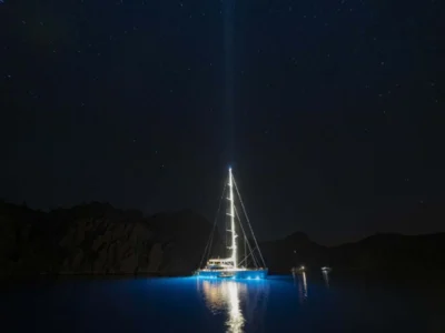Ekmar Yachting All About U 2 Motor Sailing Yacht Cruising Night With Stars In The Sky View 400x300