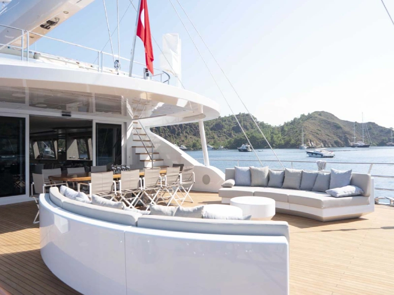 Ekmar Yachting All About U 2 Motor Sailing Yacht Aft Deck Rear View