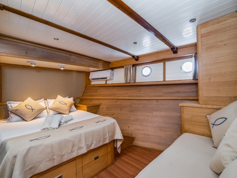 Ekmar Yachting Amazon Solo Gulet Master Cabin Bow Side View