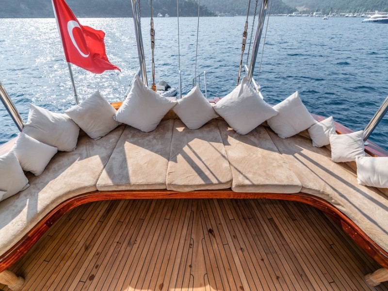 Ekmar Yachting Amazon Solo Gulet Aft Deck Sofa View