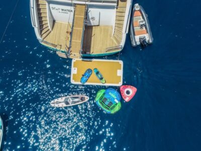 Ekmar Yachting Deep Water Yacht Top View With Water Toys 400x300
