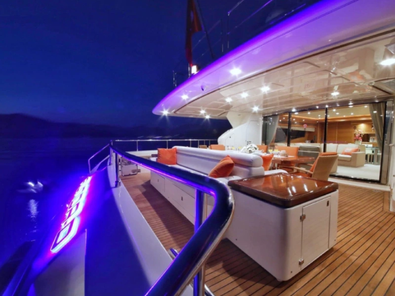 Ekmar Yachting Funda D Motor Yacht Al Fresco Dining Area Side View