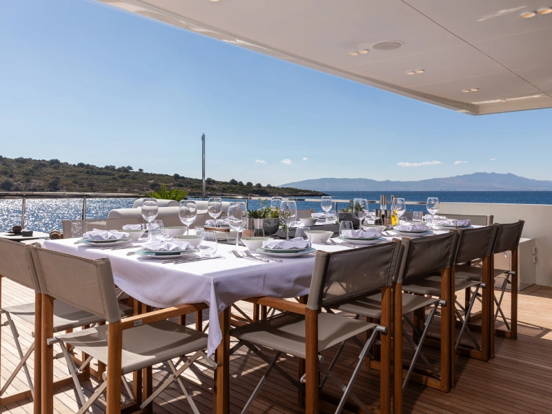 Ekmar Yachting Illusion Ii Motor Yacht Al Fresco Dining Area View