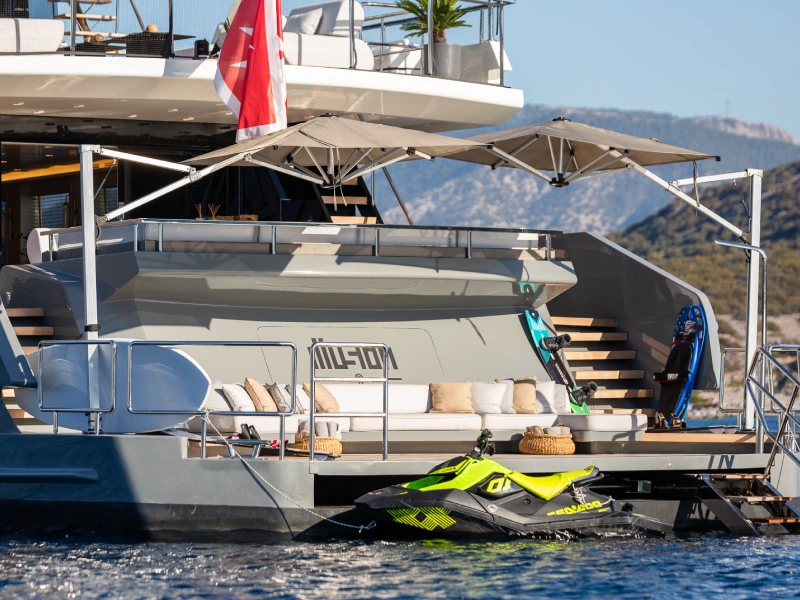 Ekmar Yachting Illusion Ii Motor Yacht Beach Club With Water Toys Area View