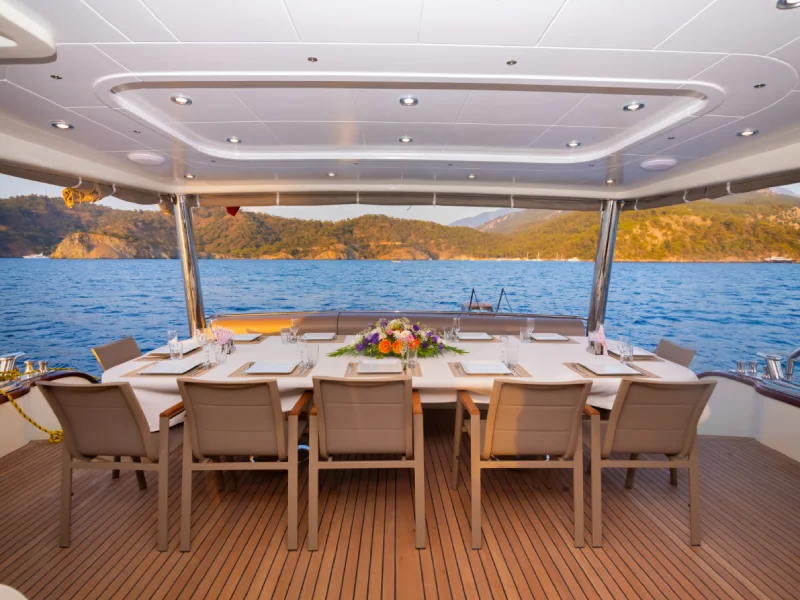 Ekmar Yachting Lycian Dream Motor Yacht Al Fresco Dining Area View
