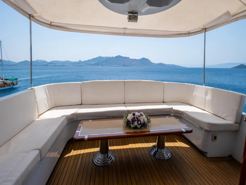 Ekmar Yachting Merve Motor Yacht Aft Deck Sofa View