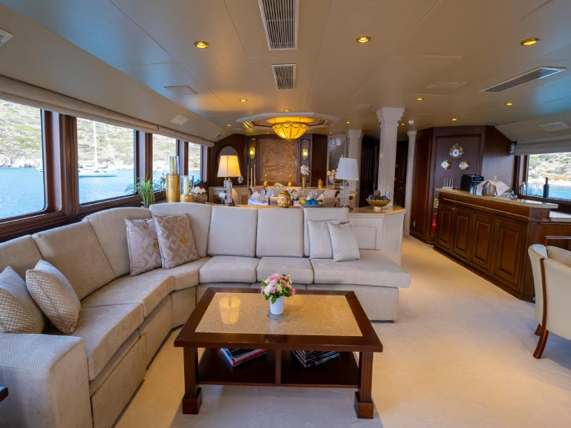 Ekmar Yachting Merve Motor Yacht Main Saloon Rear View