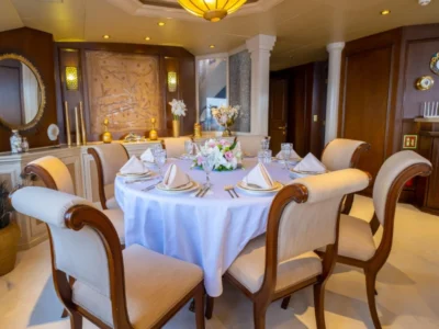 Ekmar Yachting Merve Motor Yacht Large Formal Dining Saloon View 400x300