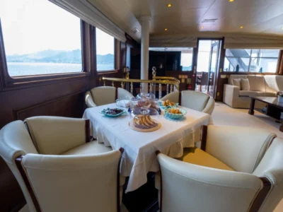 Ekmar Yachting Merve Motor Yacht Small Formal Dining Saloon View 400x300