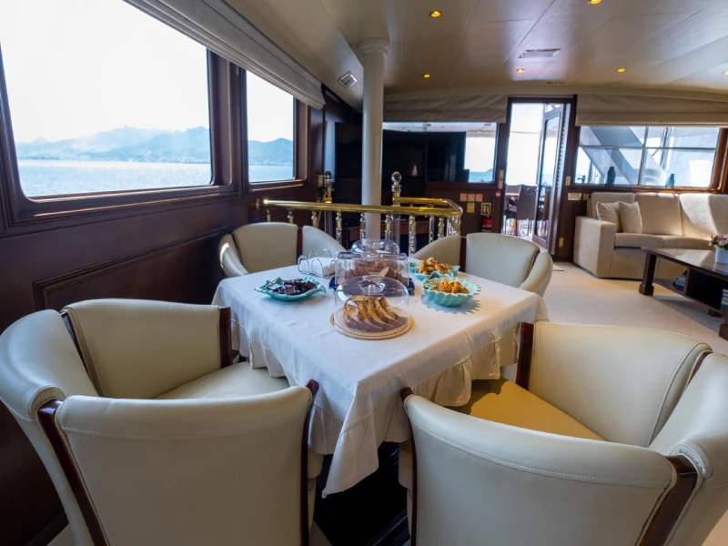 Ekmar Yachting Merve Motor Yacht Small Formal Dining Saloon View