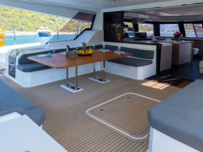 Ekmar Yachting Mus 3 Catamaran Al Fresco Dining Area Rear View 400x300