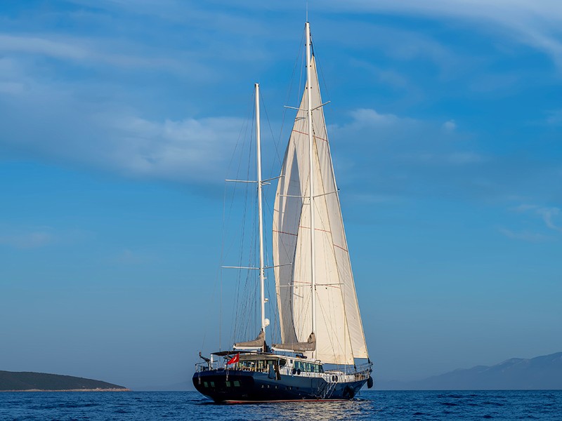 Ekmar Yachting Perla Del Mare Aft Deck With Sails View