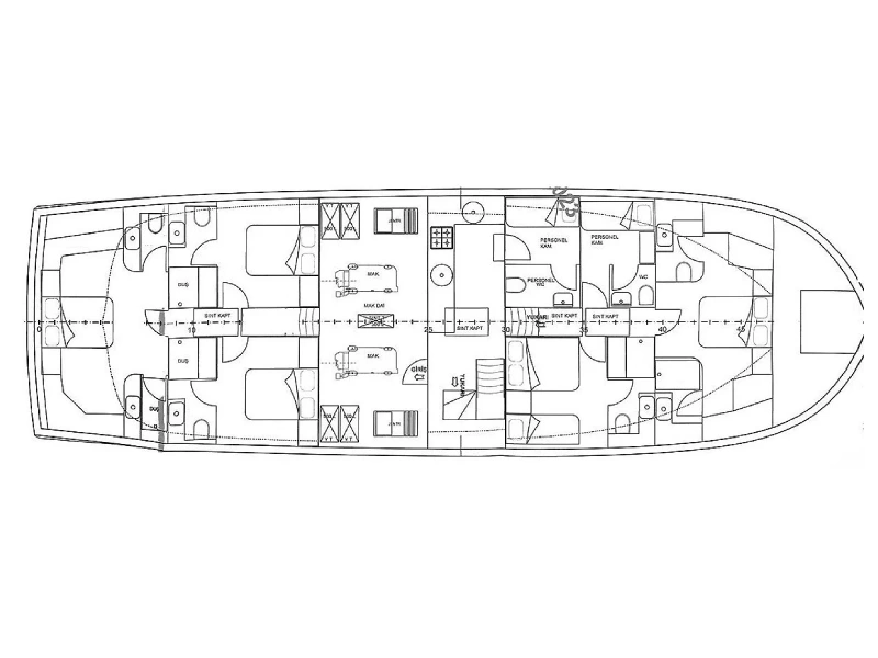 Ekmar Yachting Aqua Bella Gulet Yacht Layout View