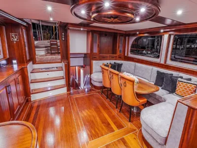 Ekmar Yachting Aqua Bella Gulet Yacht Main Saloon Rear View 400x300