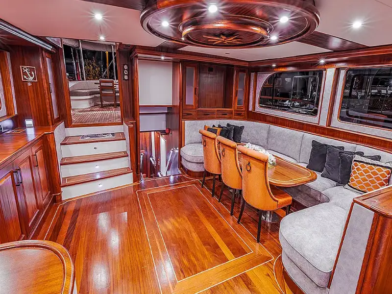 Ekmar Yachting Aqua Bella Gulet Yacht Main Saloon Rear View