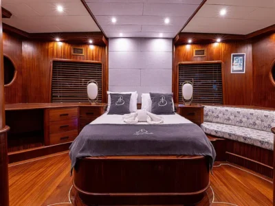 Ekmar Yachting Aqua Bella Gulet Yacht Master Cabin Front Side View 400x300