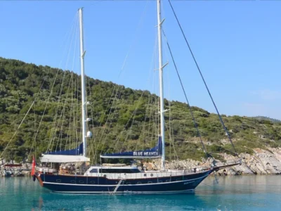 Ekmar Yachting Blue Heaven Gulet Yacht Anchored In Bay Day Time View 400x300
