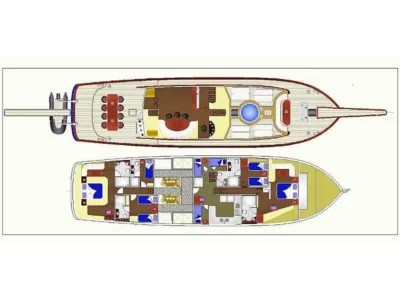 Ekmar Yachting Blue Heaven Gulet Yacht Layout View 400x300