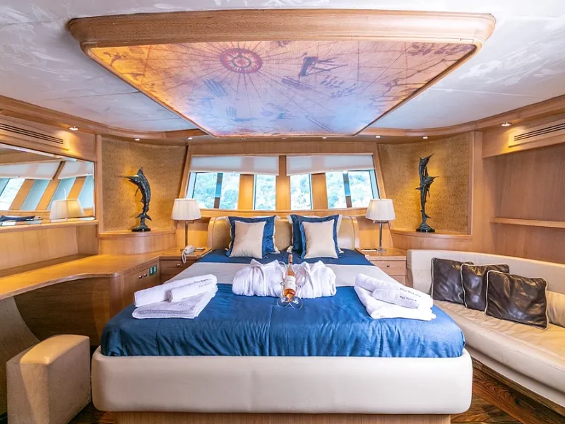 Ekmar Yachting Blue Heaven Gulet Yacht Master Cabin Front View