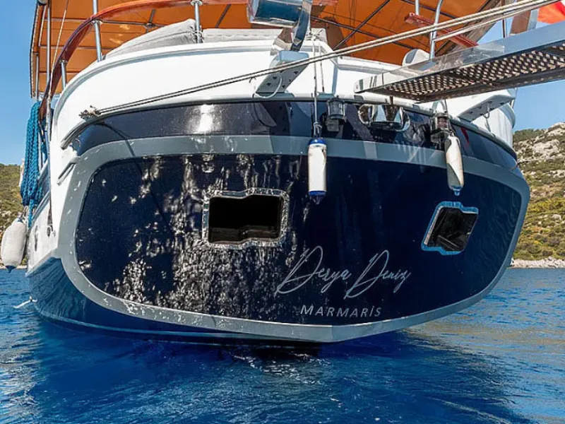 Ekmar Yachting Derya Deniz Gulet Yacht Aft Deck Side View