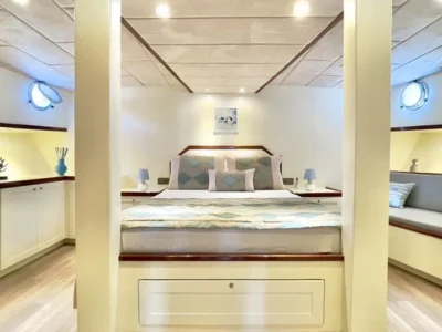 Ekmar Yachting Derya Deniz Gulet Yacht Double Cabin Front Side View 400x300