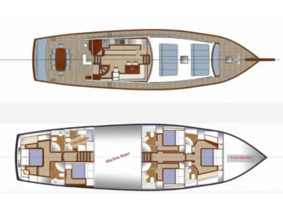 Ekmar Yachting Derya Deniz Gulet Yacht Layout View 400x300