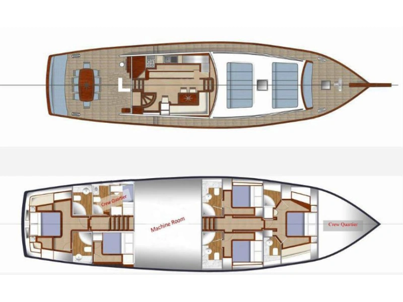 Ekmar Yachting Derya Deniz Gulet Yacht Layout View