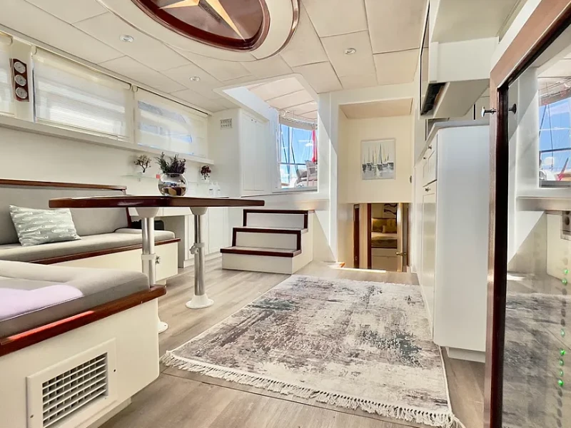 Ekmar Yachting Derya Deniz Gulet Yacht Main Saloon Left Side View