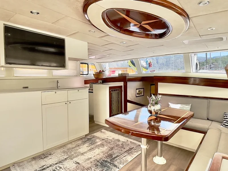 Ekmar Yachting Derya Deniz Gulet Yacht Main Saloon Right Side View