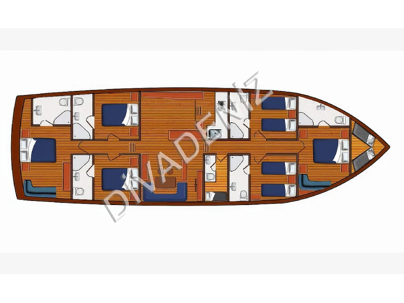Ekmar Yachting Diva Deniz Gulet Yacht Layout View