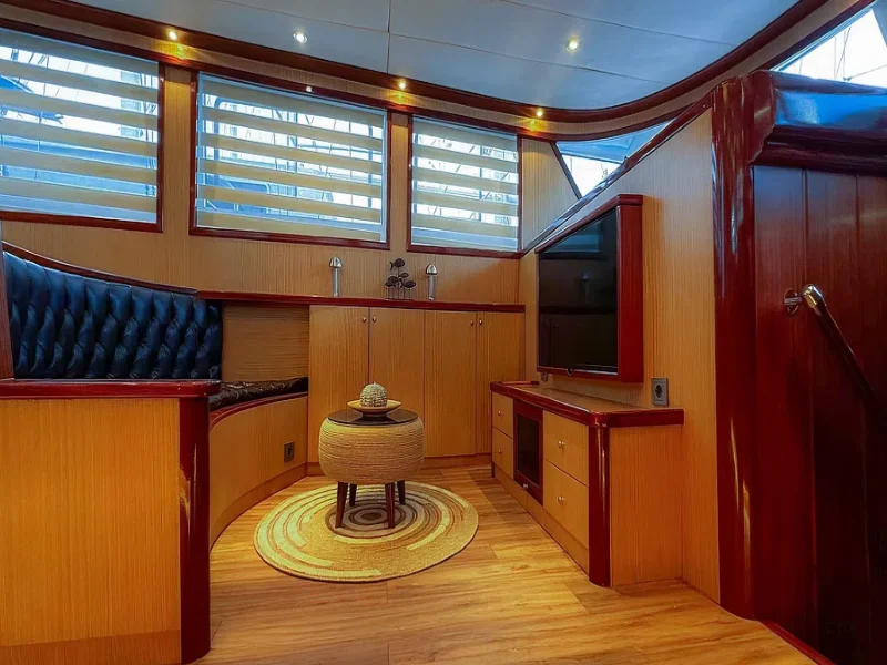 Ekmar Yachting Diva Deniz Gulet Yacht Main Saloon Tv View