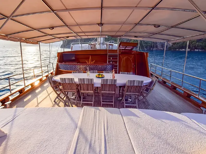 Ekmar Yachting S Dogu Gulet Yacht Al Fresco Dining Area View