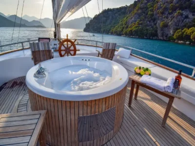 Ekmar Yachting S Dogu Gulet Yacht Flybridge Helm Station With Jacuzzi View 400x300